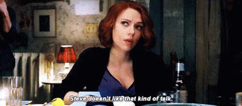 Natasha Romanoff Talking About Steve GIF