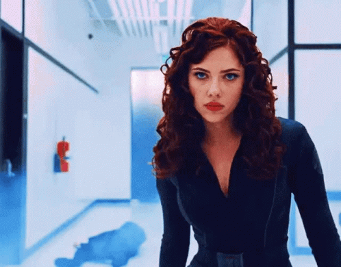 Natasha Romanoff Black Widow Poised For Assault GIF