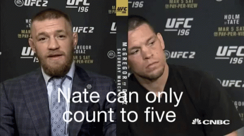 Nate Diaz Can Only Count To Five GIF