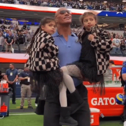 National Anthem Watching Dwayne Johnson GIF