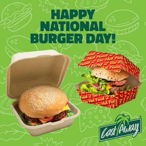 National Burger Day Hamburgers In Styrofoam Containers GIF