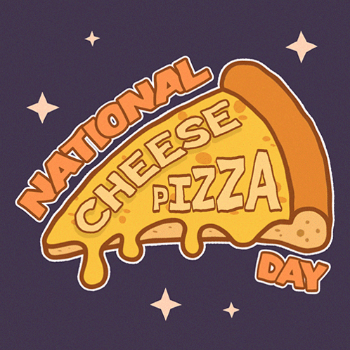 National Cheese Pizza Day Poster with Pizza Slice