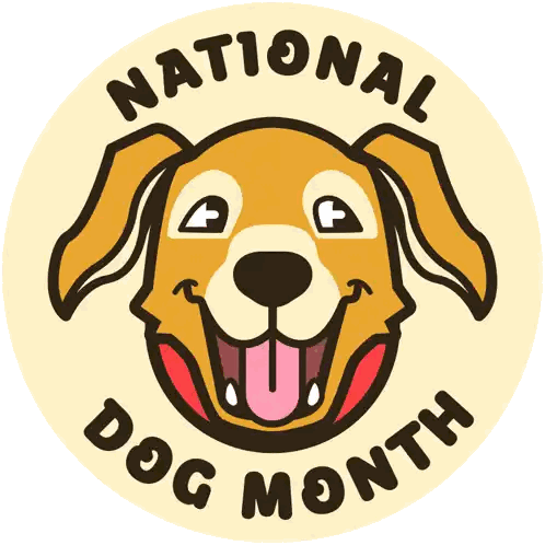National Dog Month Smiling Dog Logo