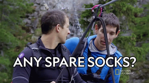 National Geographic Ad Two Men Talking Any Spare Socks
