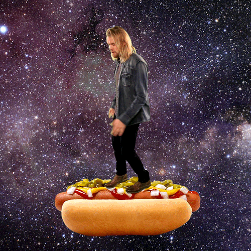 National Hot Dog Day Chord Overstreet Standing On Sandwich GIF