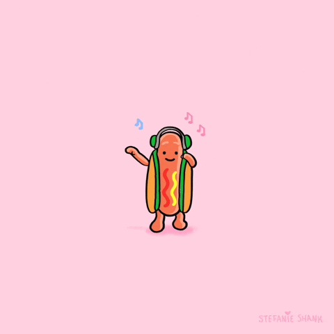 National Hot Dog Day Dancing Sandwich Wearing Headphones GIF