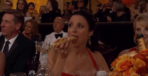 National Hot Dog Day Julia Dreyfus Eating Sandwich GIF