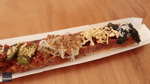 National Hot Dog Day Long Sandwich GIF