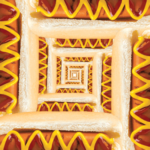 National Hot Dog Day Sandwiches In Square Formation GIF