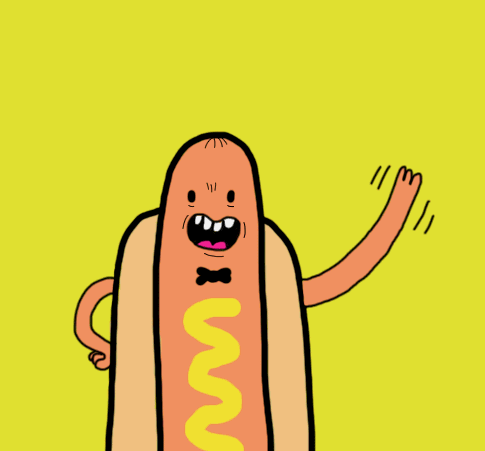 National Hot Dog Day Sausage Waving GIF