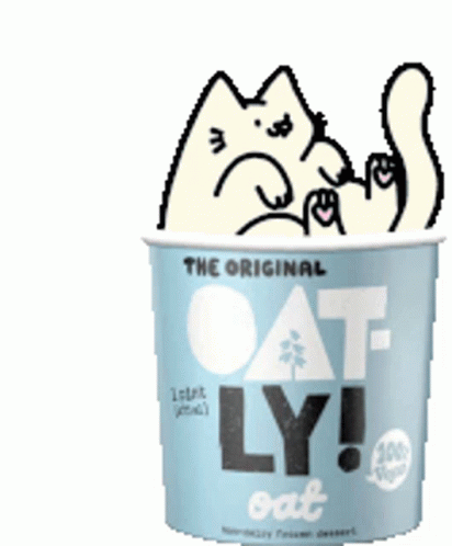 National Ice Cream Day Cat Inside Cup GIF