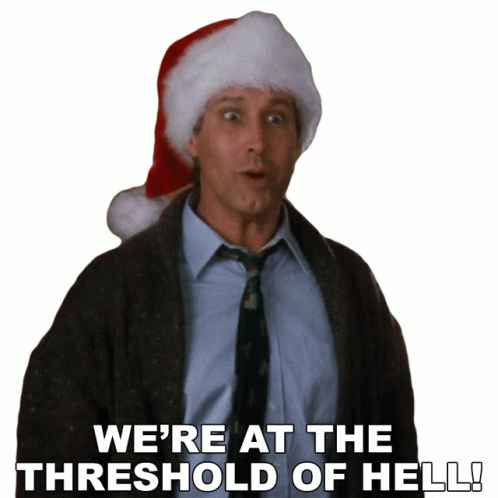 National Lampoon's Vacation Clark Griswold Santa Hat GIF