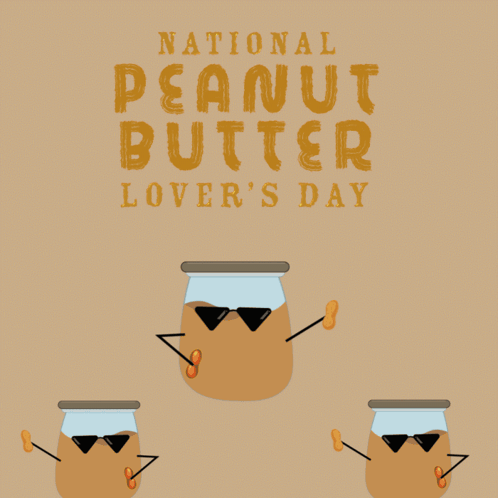 National Peanut Butter Lover 'S Day Poster With Jars Of Peanut Butter GIF