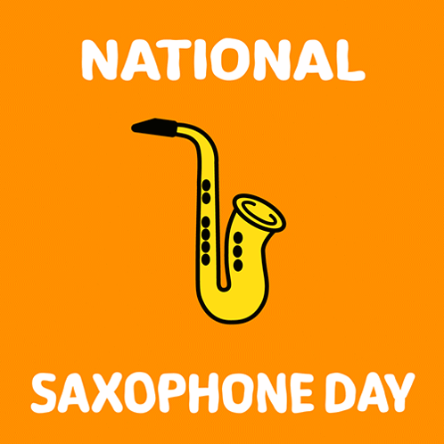 National Saxophone Day Poster with Yellow Saxophone