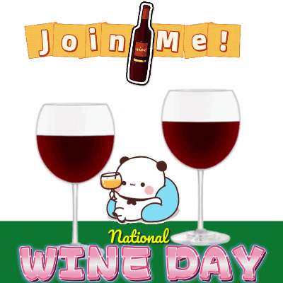 National Wine Day Poster With Two Glasses and Bottle