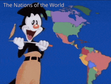 Nations Of The World By Wakko Warner Animaniacs Gulf Of America Usa United States Gif GIF
