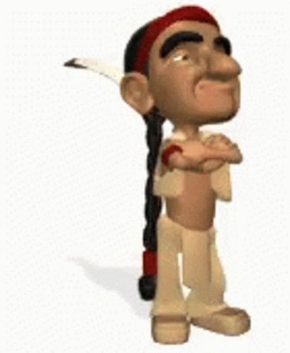 Native American Cartoon With Feather GIF