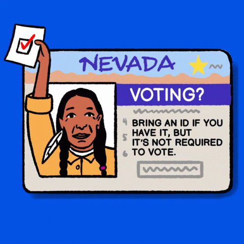 Native American Holding Nevada Voting Card