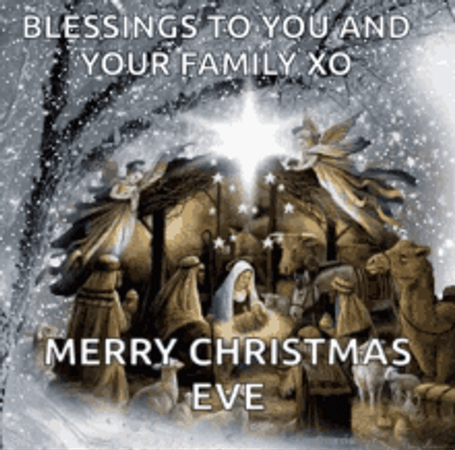 Nativity Of Jesus Merry Christmas Eve Greeting GIF 