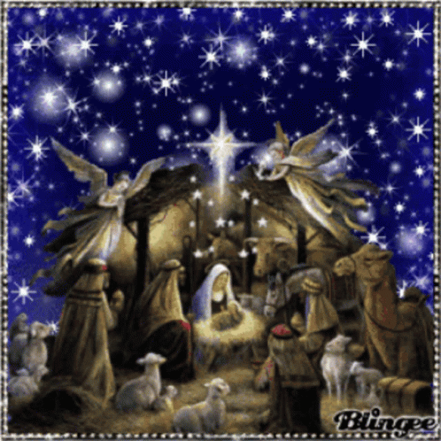 Nativity Scene Painting With Blingee
