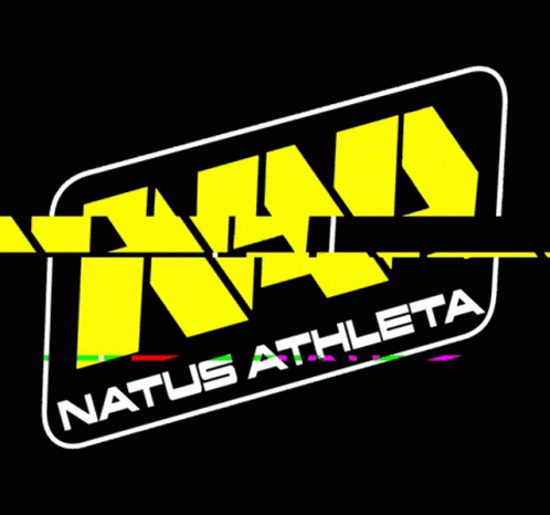 Natus Athlete Logo On A Black Background With Neon Colored Letters GIF
