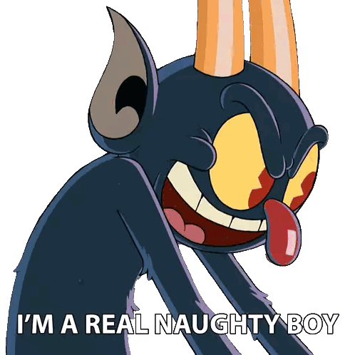 Naughty Boy Cartoon Character with Horns