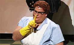 Naughty Chris Farley Quiet Gesture GIF