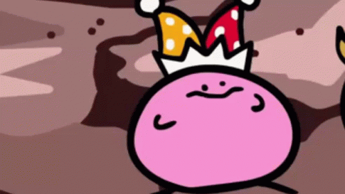 Naughty Kirbo Salivating Wearing Crown GIF