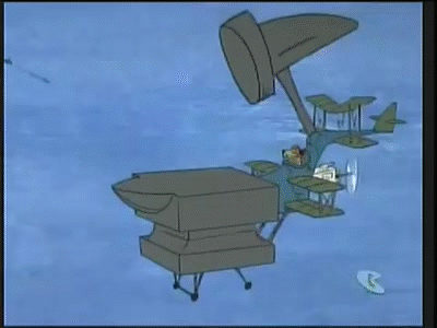 Naughty Muttley Piloting War Plane GIF
