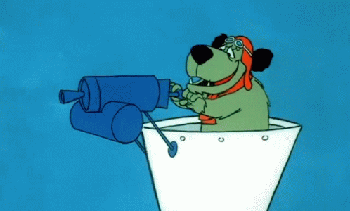 Naughty Muttley Pumping Water Gun GIF