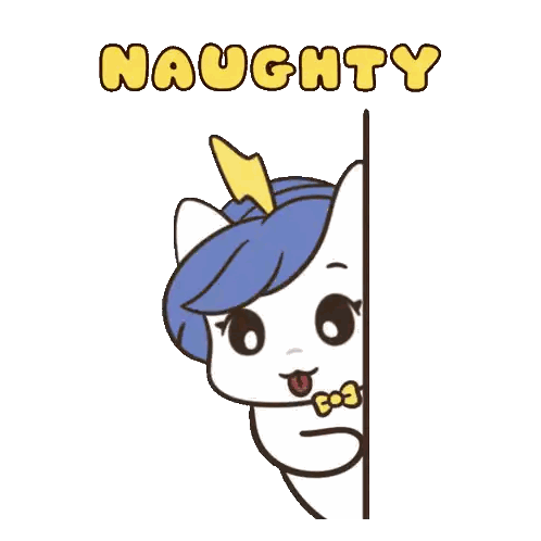 Naughty Unicorn Peeking Over Wall