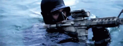 Navy Seal Sneaking In Water GIF