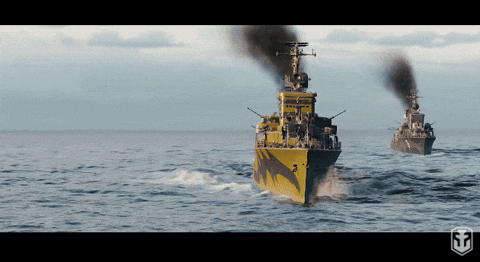 Navy Ship World Of Warships Picking Up Speed GIF