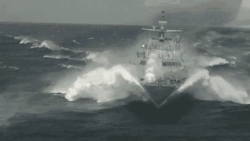 Navy War Ship High Speed Sailing GIF
