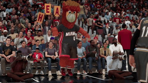 Nba 2k Miami Mascot Cheering GIF