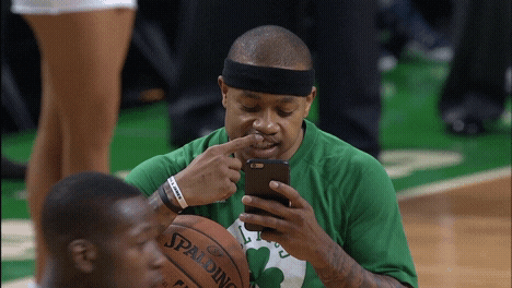 Nba Boston Celtics Player Isiah Thomas Checks Missing Teeth GIF