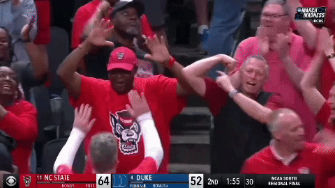Nc State Fan High Five Each Other GIF
