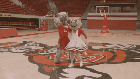 Nc State Mascot Dancing With Partner GIF