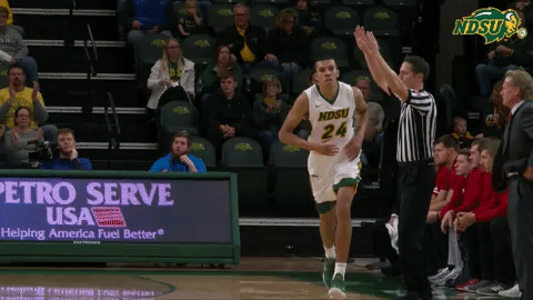 Ndsu Basketball Players On Court GIF