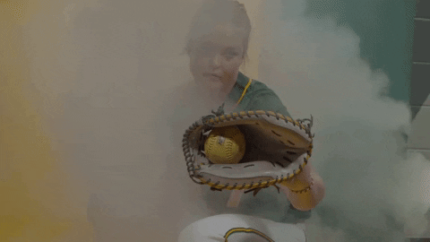 Ndsu Softball Player Catching Ball GIF