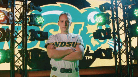 Ndsu Softball Player Serious Face GIF