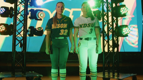 Ndsu Softball Players Strong Pose GIF