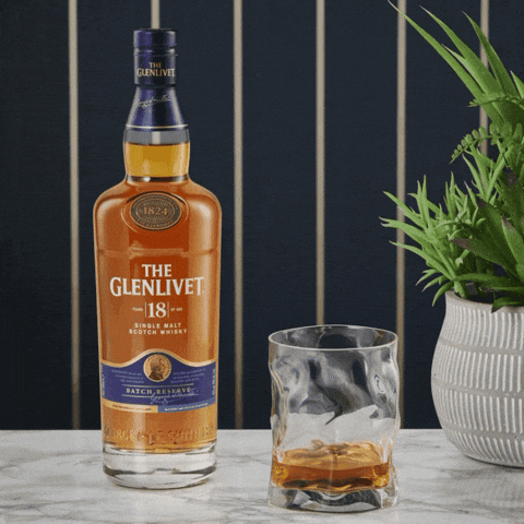 Neat Glass With Glenlivet 18 Year Scotch GIF
