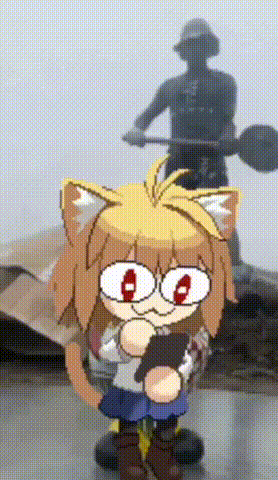 Neco Arc Dodging A Hammer Smash GIF