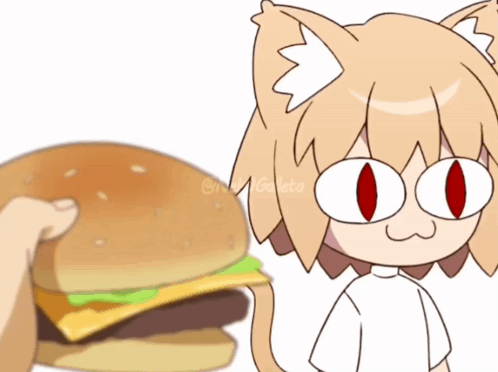 Neco Arc Going To Eat A Burger GIF