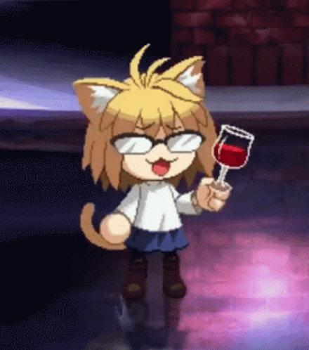 Neco Arc Sipping Wine From A Glass GIF