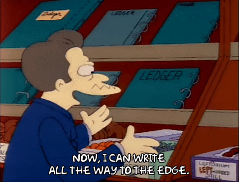 Ned Flanders Left Handed Ledgers GIF