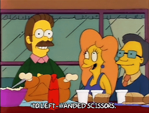 Ned Flanders Left Handed Scissors GIF