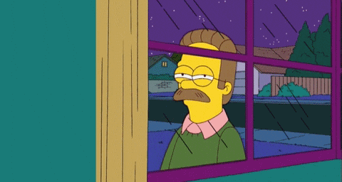 Ned Flanders Staring Each Other In The Window GIF