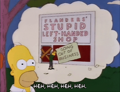 Ned Flanders Stupid Left Handed Shop GIF